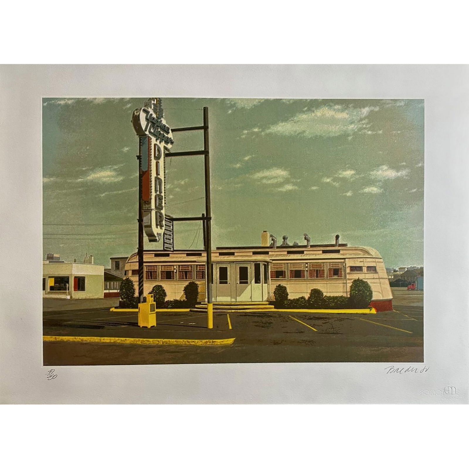 John Baeder (American 1938-), Screenprint Yankee Clipper, Signed: Screenprint titled Yankee Clipper Year 1980 Signed lower right numbered 47/350. Sight size 30" x 22"