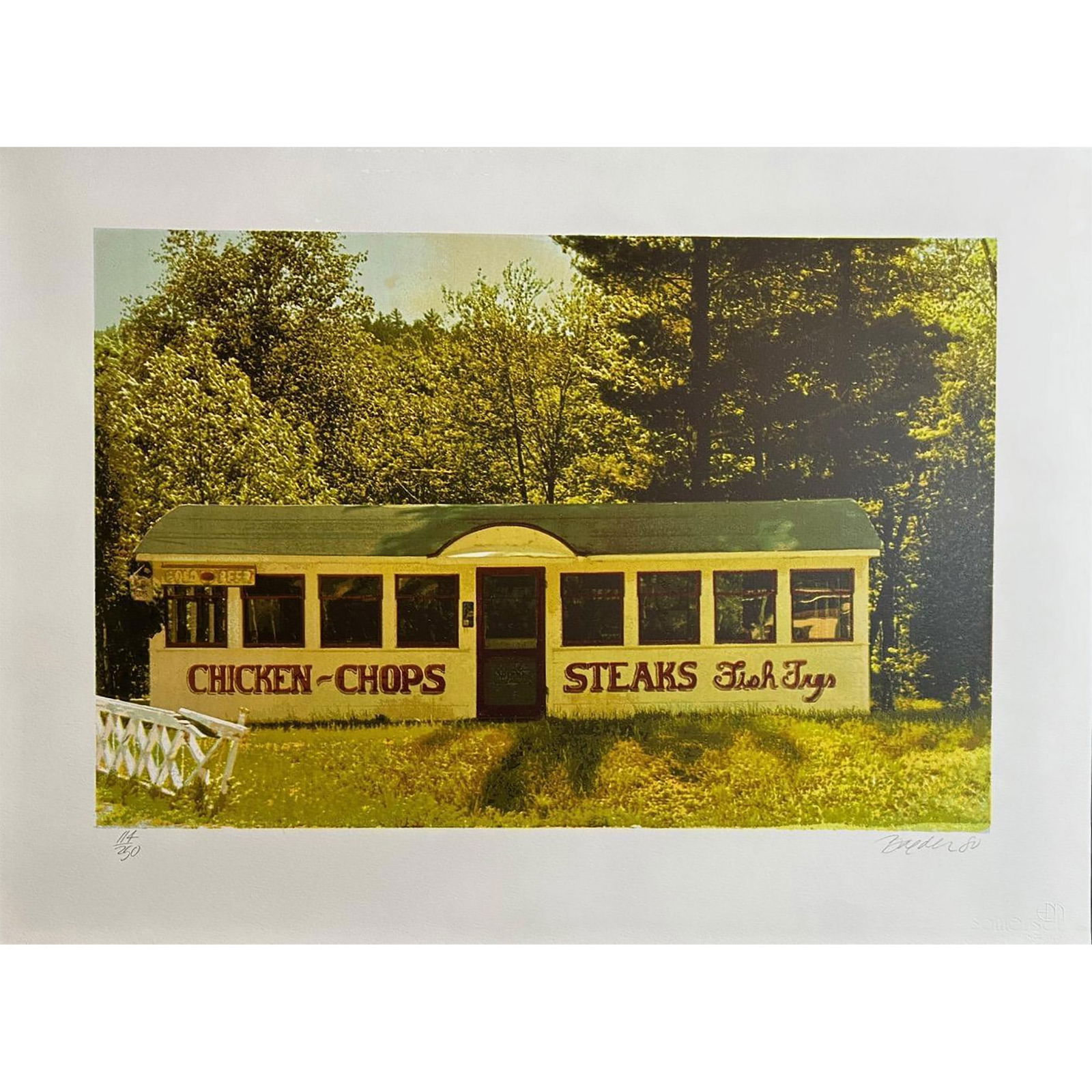 John Baeder (American 1938-), Screenprint Chicken Chops, Signed (1 of 4)