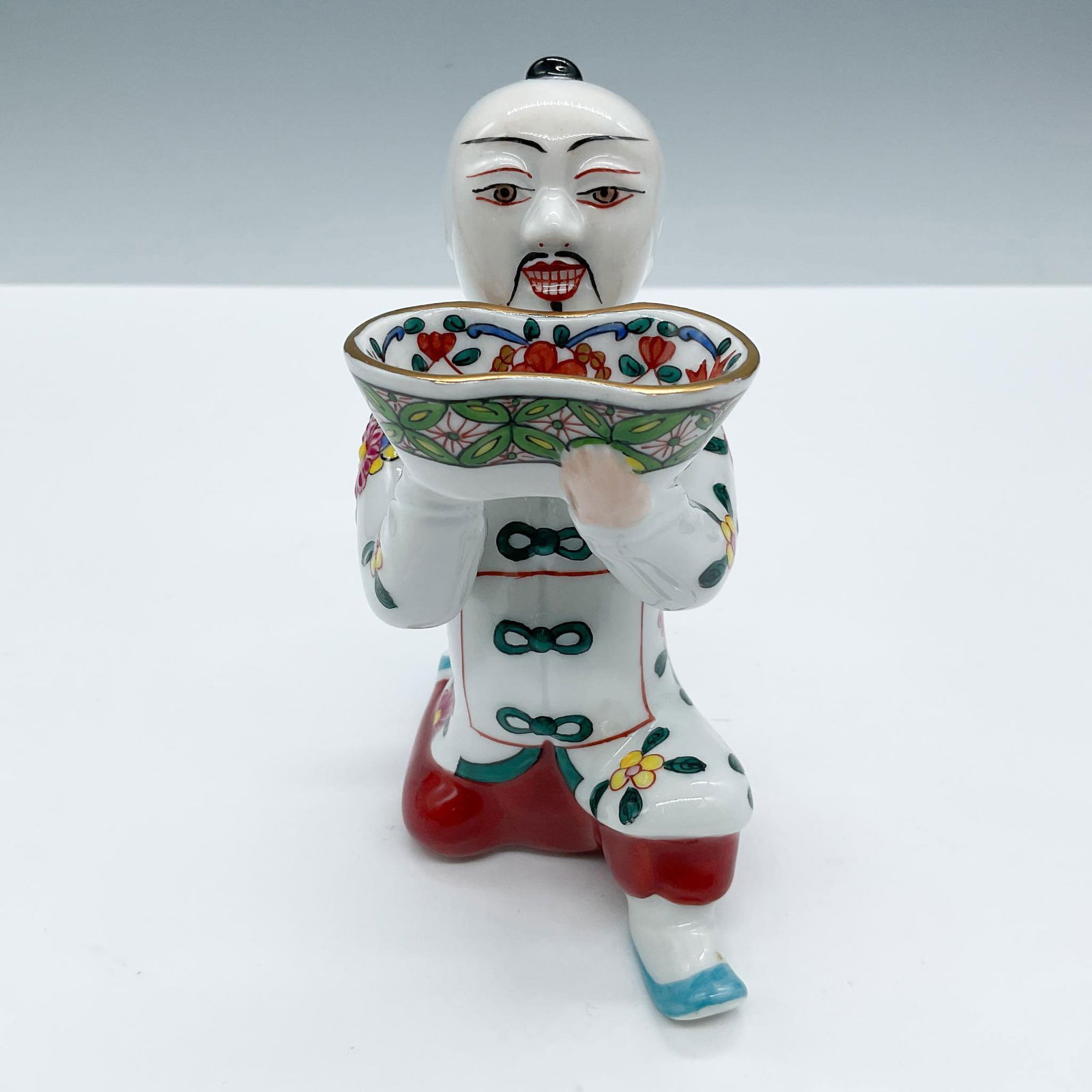 Herend Porcelain Figurine Salt Cellar, Chinese Man Kneeling (1 of 4)