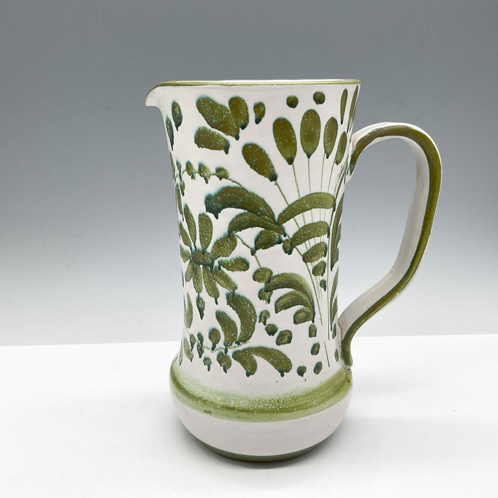 Holt and Howard Italian Ceramic Pitcher, Green Leaves (1 of 4)