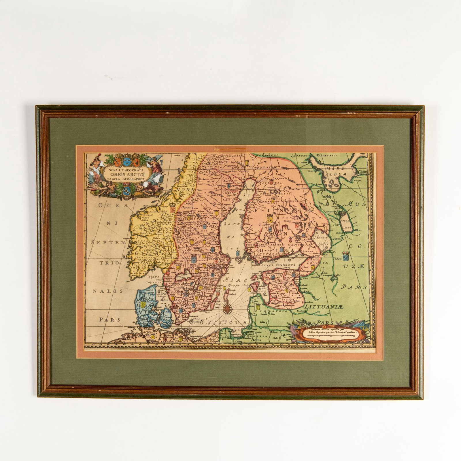 Erik Dahlberg, Antique Colored Engraving, Scandinavia Map (1 of 8)