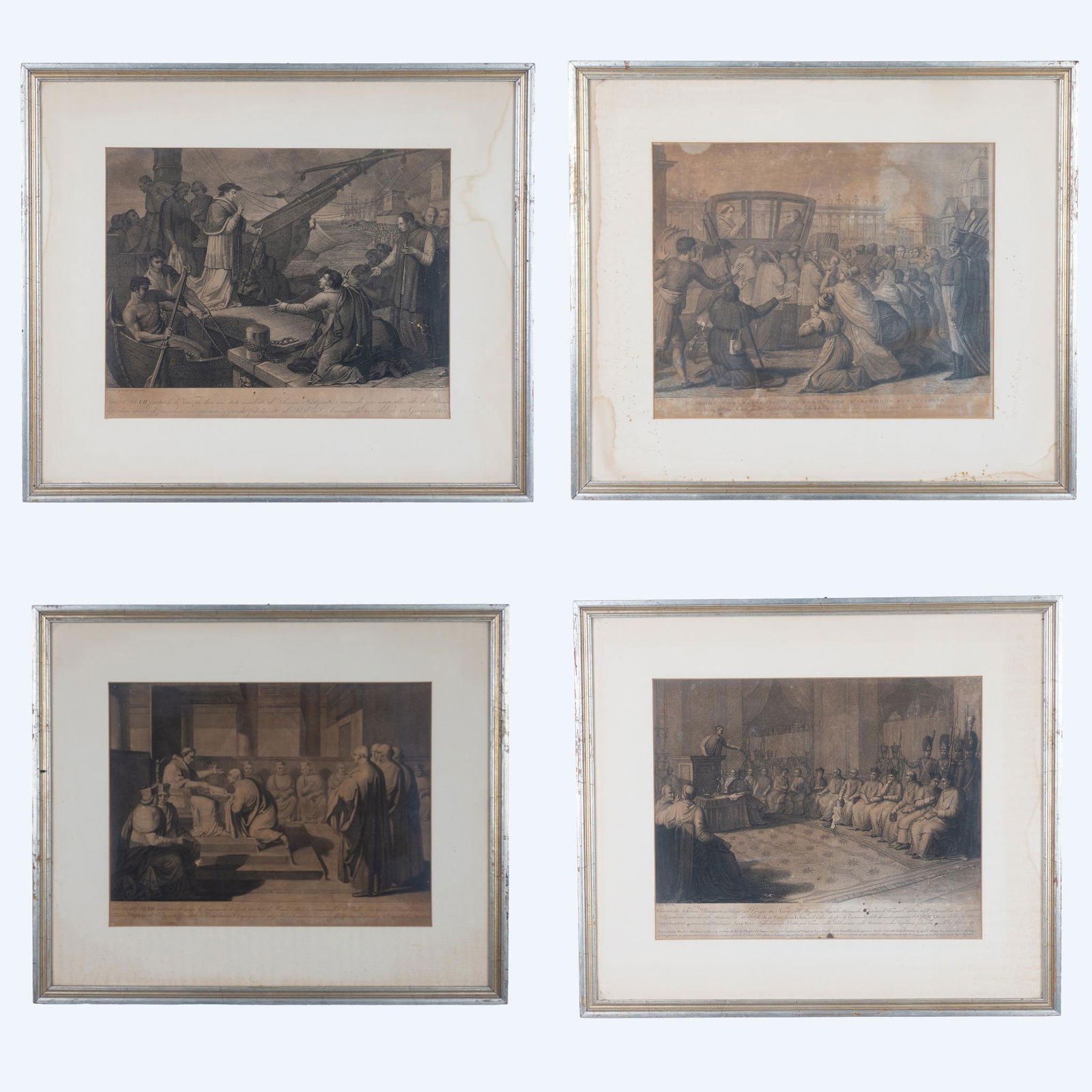 4pc Engravings on Paper, Duties of Italian Pope Pius VII (1 of 14)