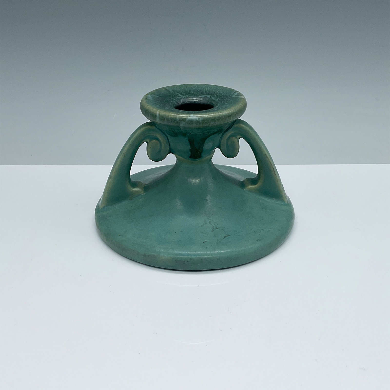 Roseville Pottery Carnelian Candlestick 1915, Model 311-3.5 (1 of 4)