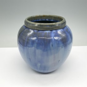 Fulper Blue and Green Drip Glaze Pottery Vase