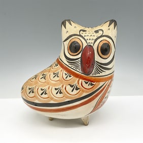 Mexican Folk Art Pottery, Owl Figurine