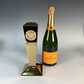 Rosenthal Versace Medusa Gold Candleholder Leuchter 3 w/ Box