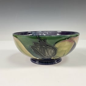 Moorcroft Pottery by Sandra Eaton Black Floral Bowl