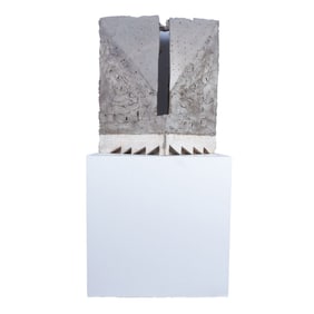 2pc Minimalistic Modern Plaster Sculpture With Base