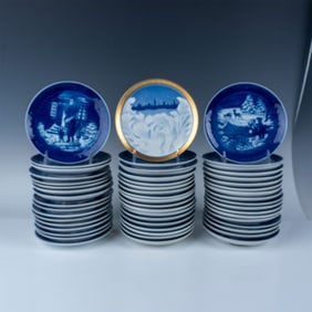 54pc Bing & Grondahl and Royal Copenhagen Christmas Plates