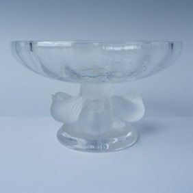 Lalique Nogent Frosted Crystal Compote
