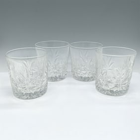 4pc Edinburgh Crystal Whiskey Tumblers, Star of Edinburgh