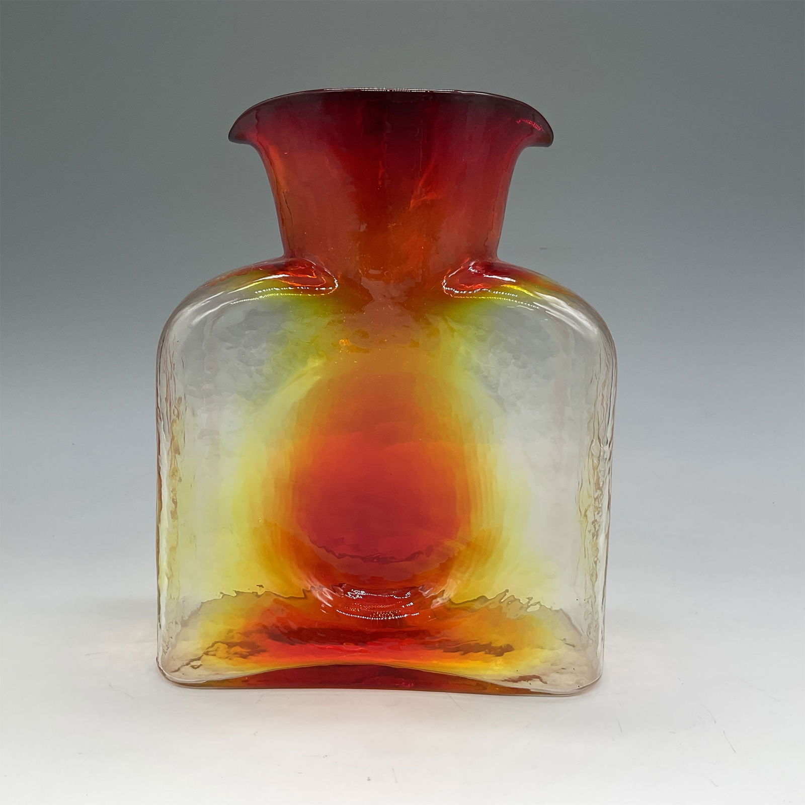 Blenko Glass Water Bottle, Red and Yellow (1 of 4)