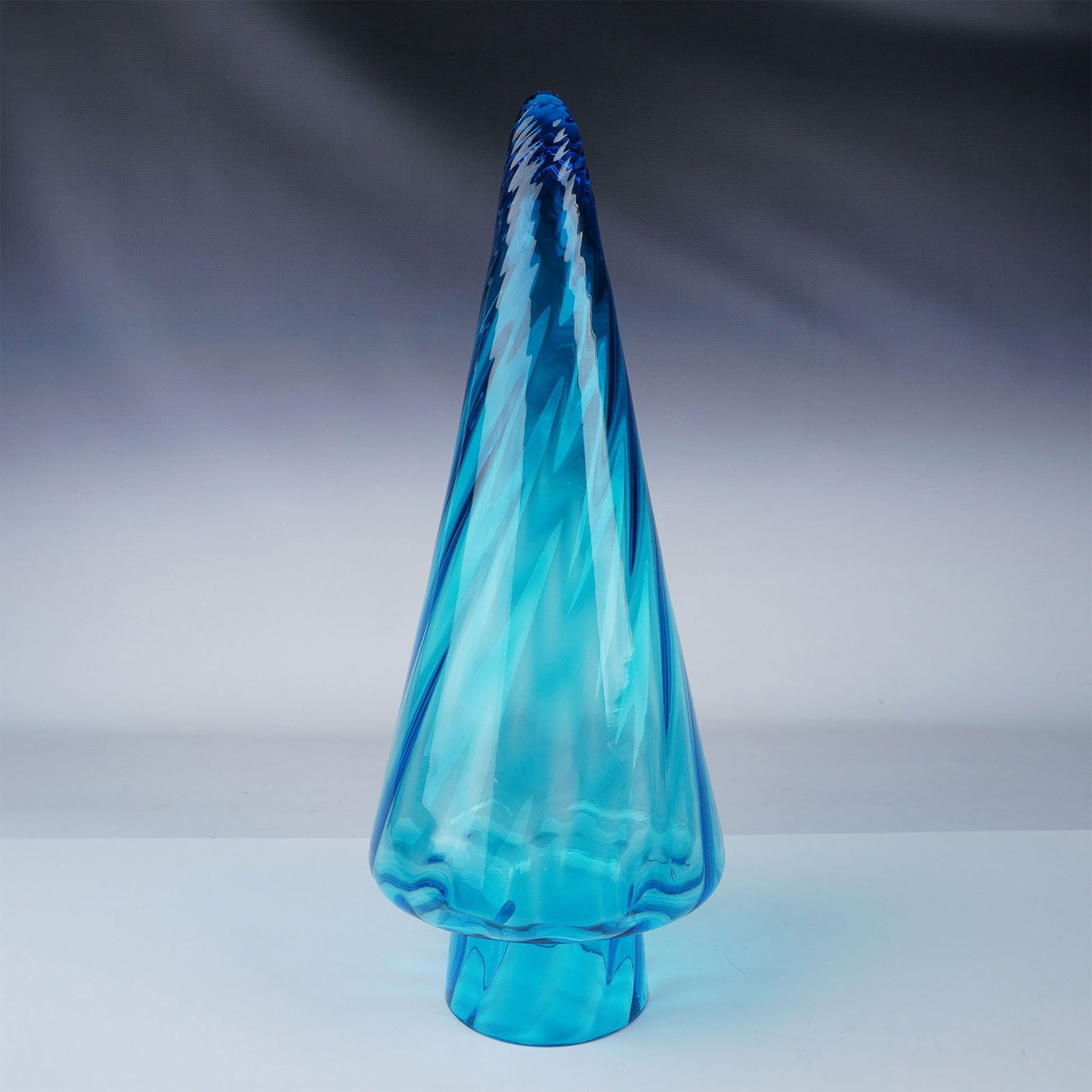 Blenko Blue Art Glass Tree Sculpture (1 of 5)