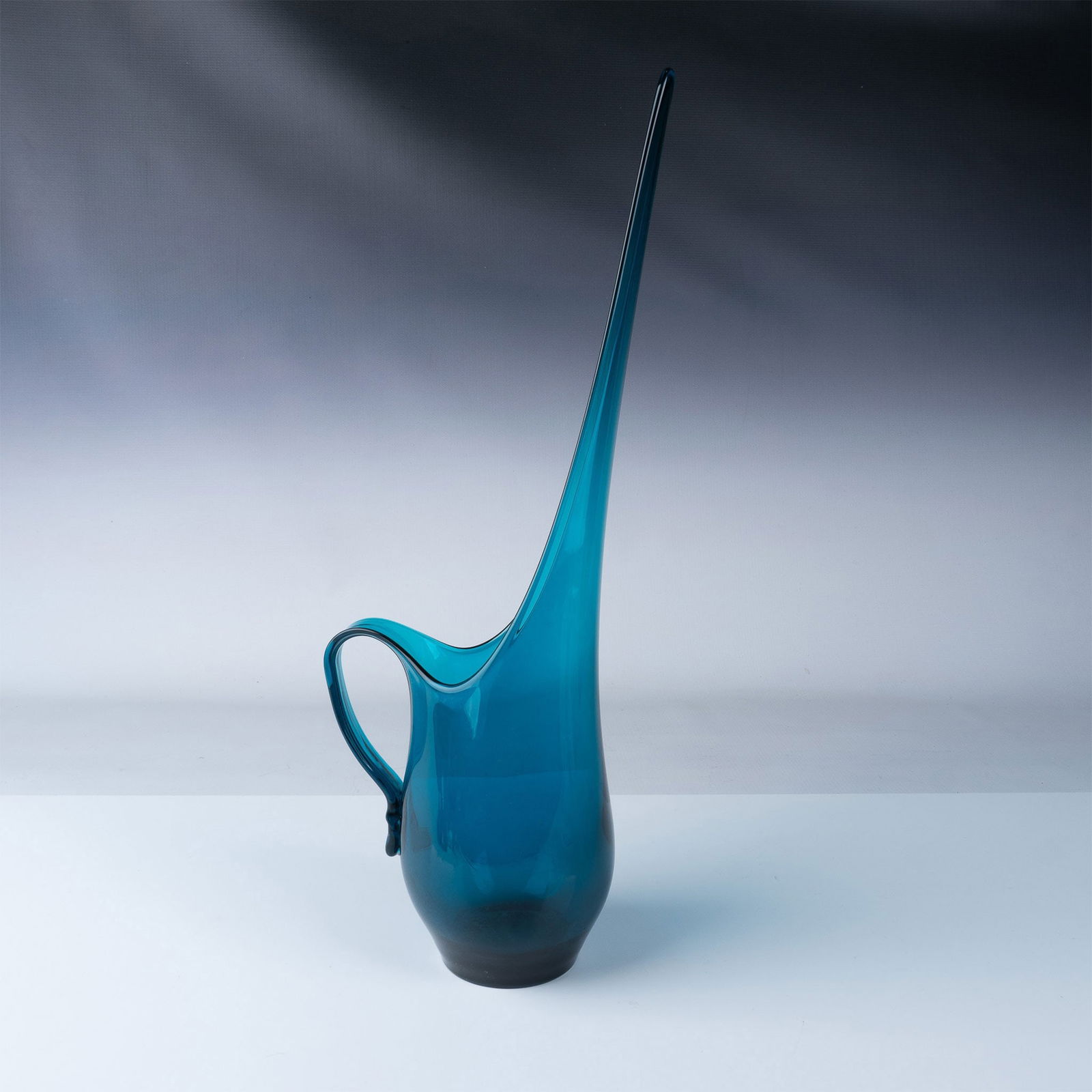 Blenko Mid-Century Teal Glass Ewer Vase (1 of 3)