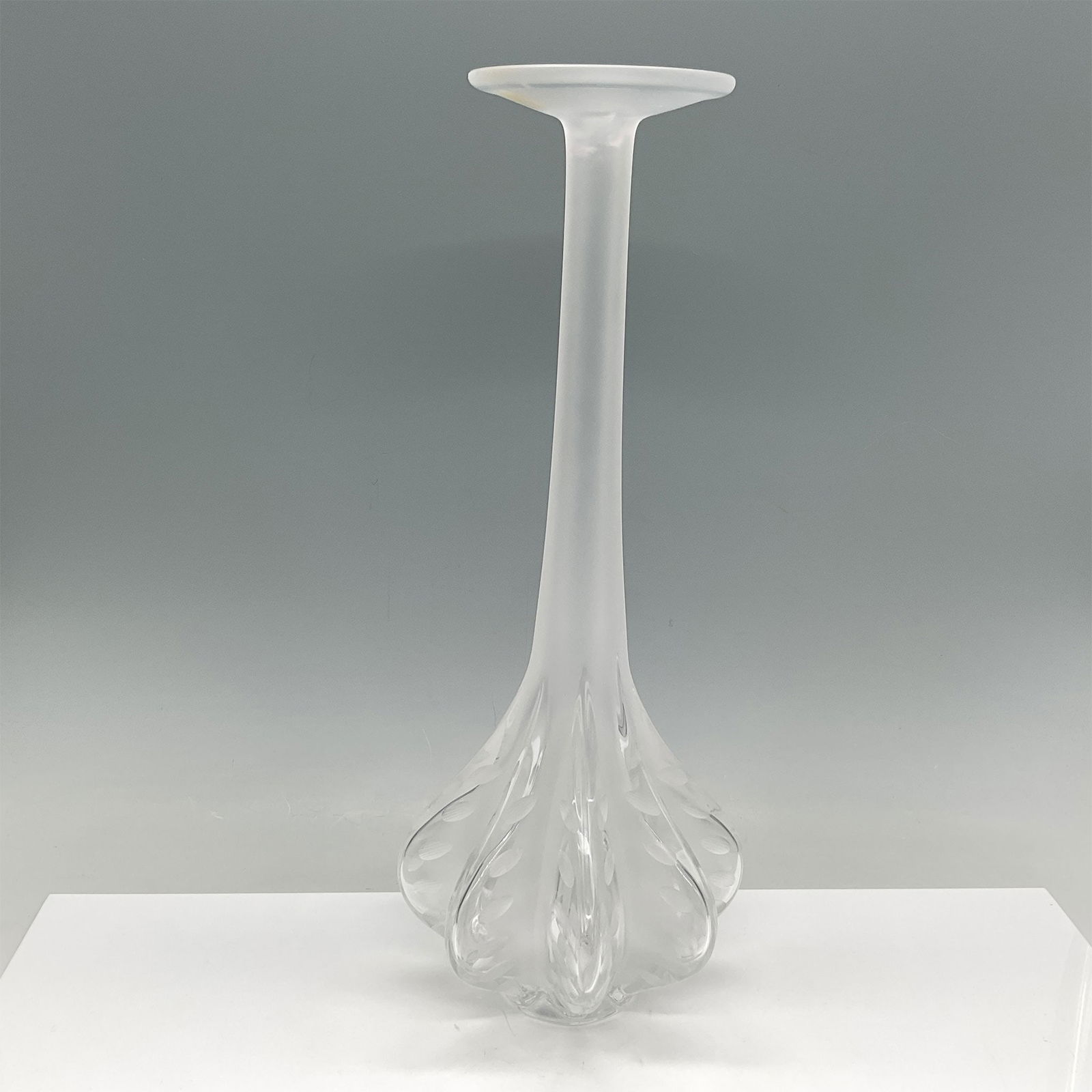 Lalique Crystal Soliflore Frosted and Clear Crystal Vase (1 of 4)