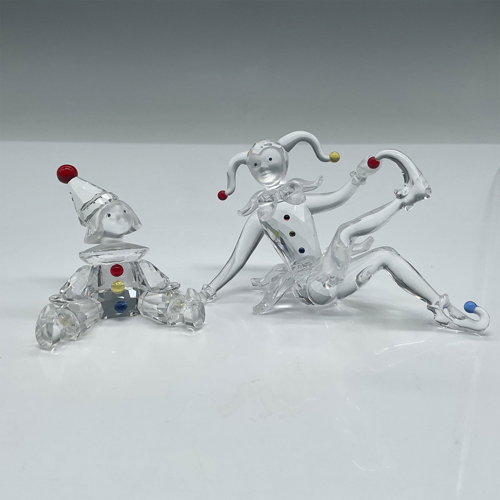 2pc Swarovski Crystal Jester & Puppet Clown Figurines (1 of 3)