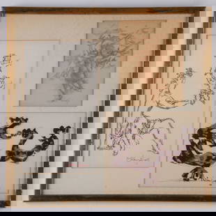 Chaim Gross (Aft.), Set of Three Monochrome Prints on Paper: Set of three monochrome prints on paper after American sculptor Chaim Gross. Featuring a mother acrobat with her children, a dancing person surrounded by flying birds, and an abstract tree. All are ho