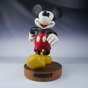 Mickey Mouse Statue on Faux Wood Base
