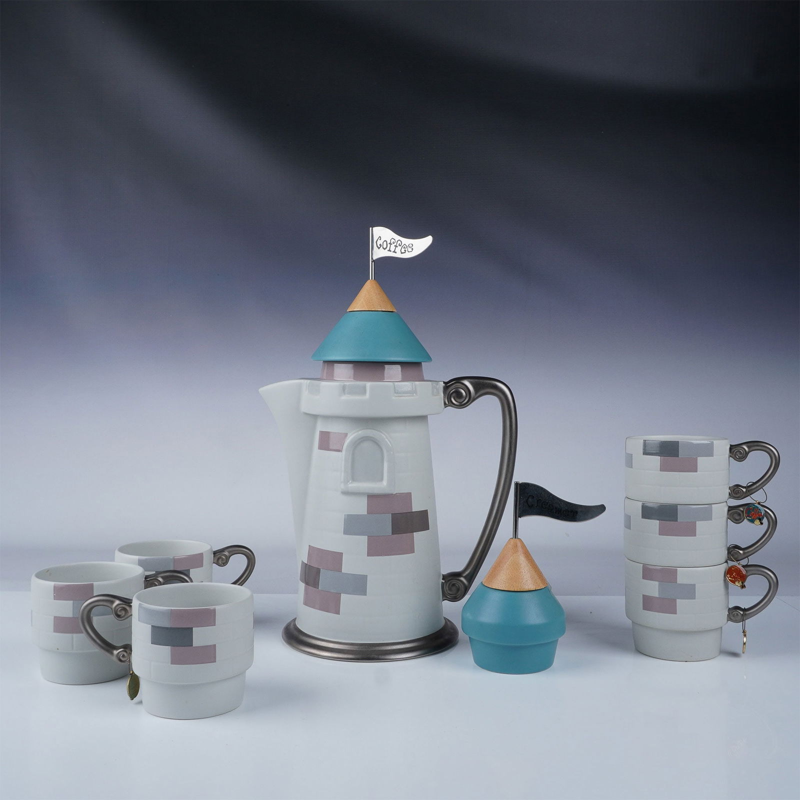 6pc Disney Castle Themed Coffee Set with Cups and Creamer (1 of 9)