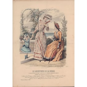 8pc French Fashion Mag Engravings, Le Moniteur De La Mode