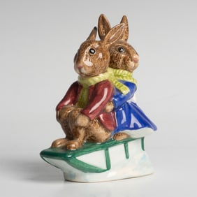 Billie and Buntie Sleighride DB4 - Royal Doulton Bunnykins