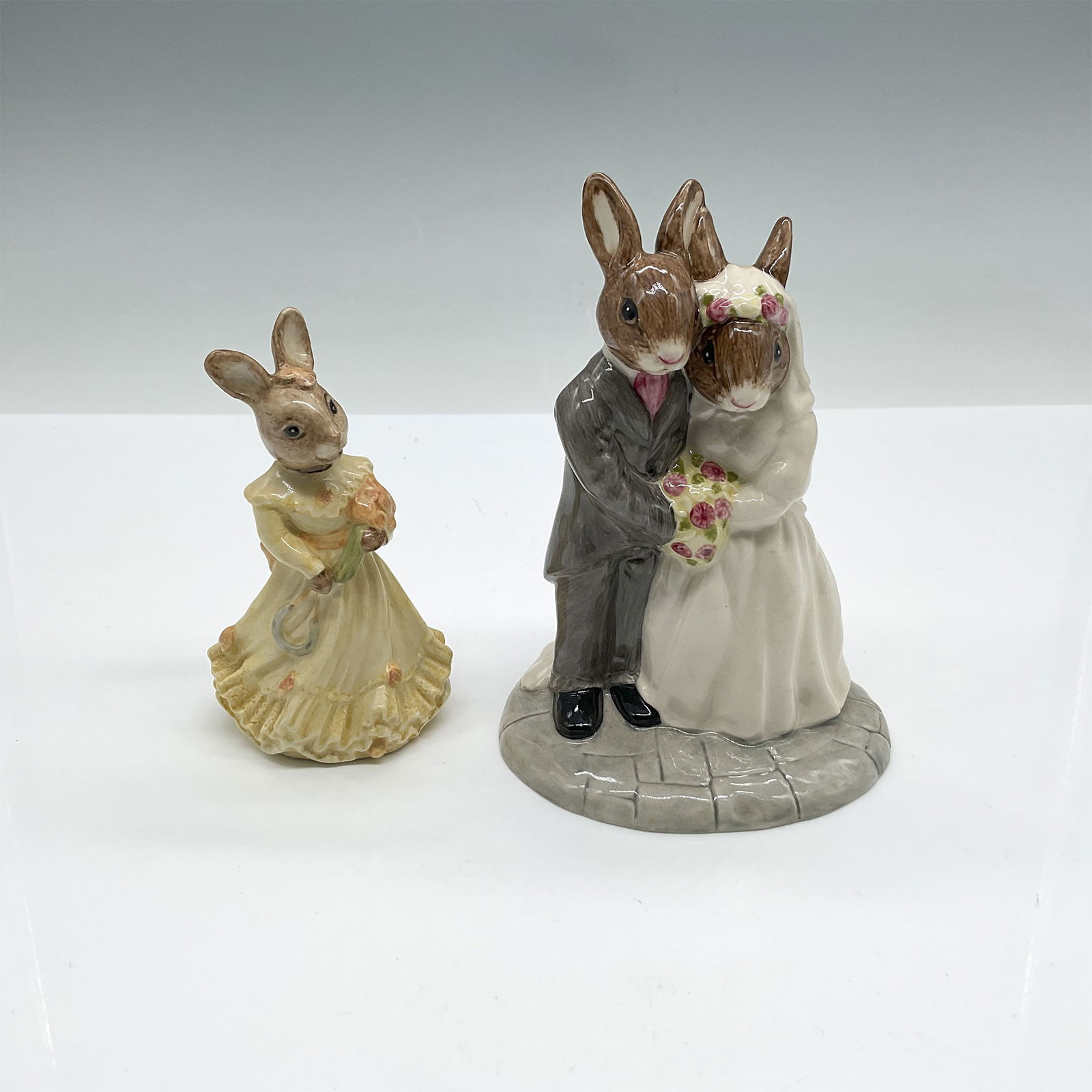 2pc Royal Doulton Bunnykins Figurines, Wedding Day and Bride (1 of 3)