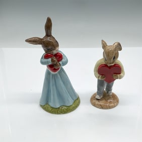 2pc Royal Doulton Bunnykins, Love Heart and Sweetheart