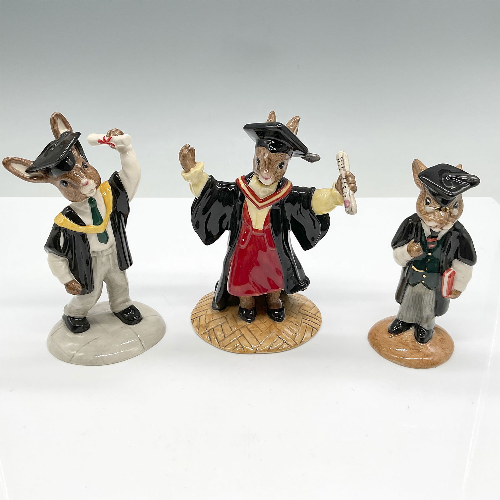 3pc Royal Doulton Bunnykins Graduation Figurines (1 of 3)
