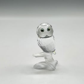 Swarovski Silver Crystal Figurine, Owl on Branch