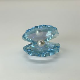 Swarovski Crystal Figurine, Light Azore Blue Clam