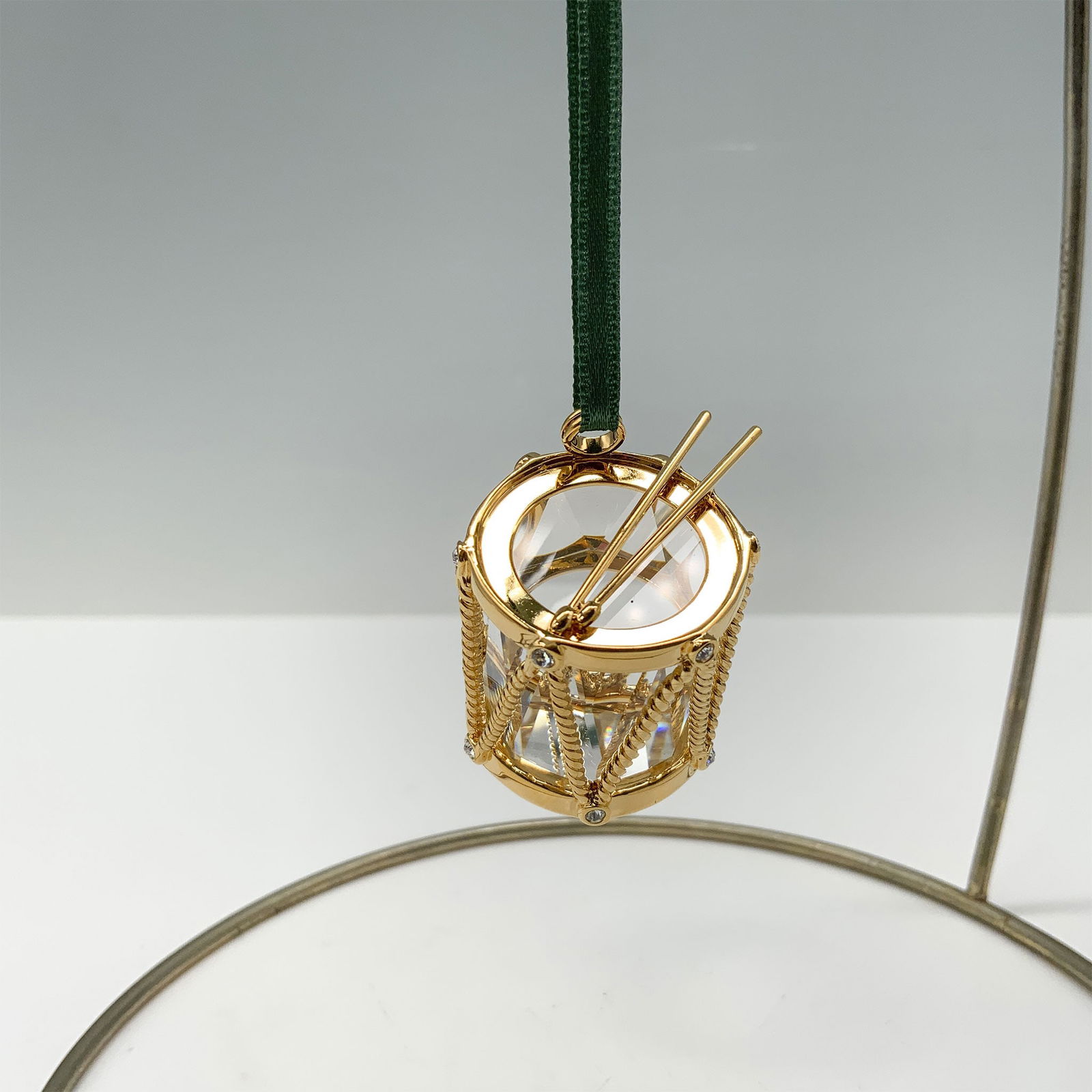 Swarovski Crystal Ornament, Christmas Memories Drum: Gorgeous shimmery holiday drum that captures the spirit of the season with intricate details. This item was part of the Ornaments theme group. Swarovski backstamp. 235894. This item has its original b