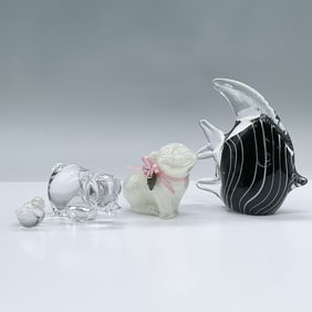 4pc Glass Art Animal Figurines