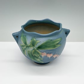 Roseville Pottery Bleeding Heart Vase, Blue