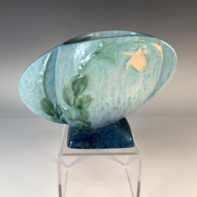 Roseville Pottery Wincraft Blue Vase 241-6, 1948