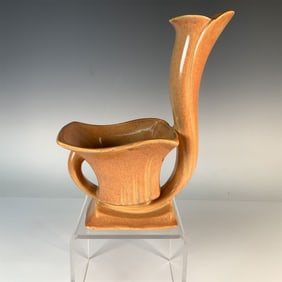 Roseville Pottery Capri Orange Bud Vase, 9"H
