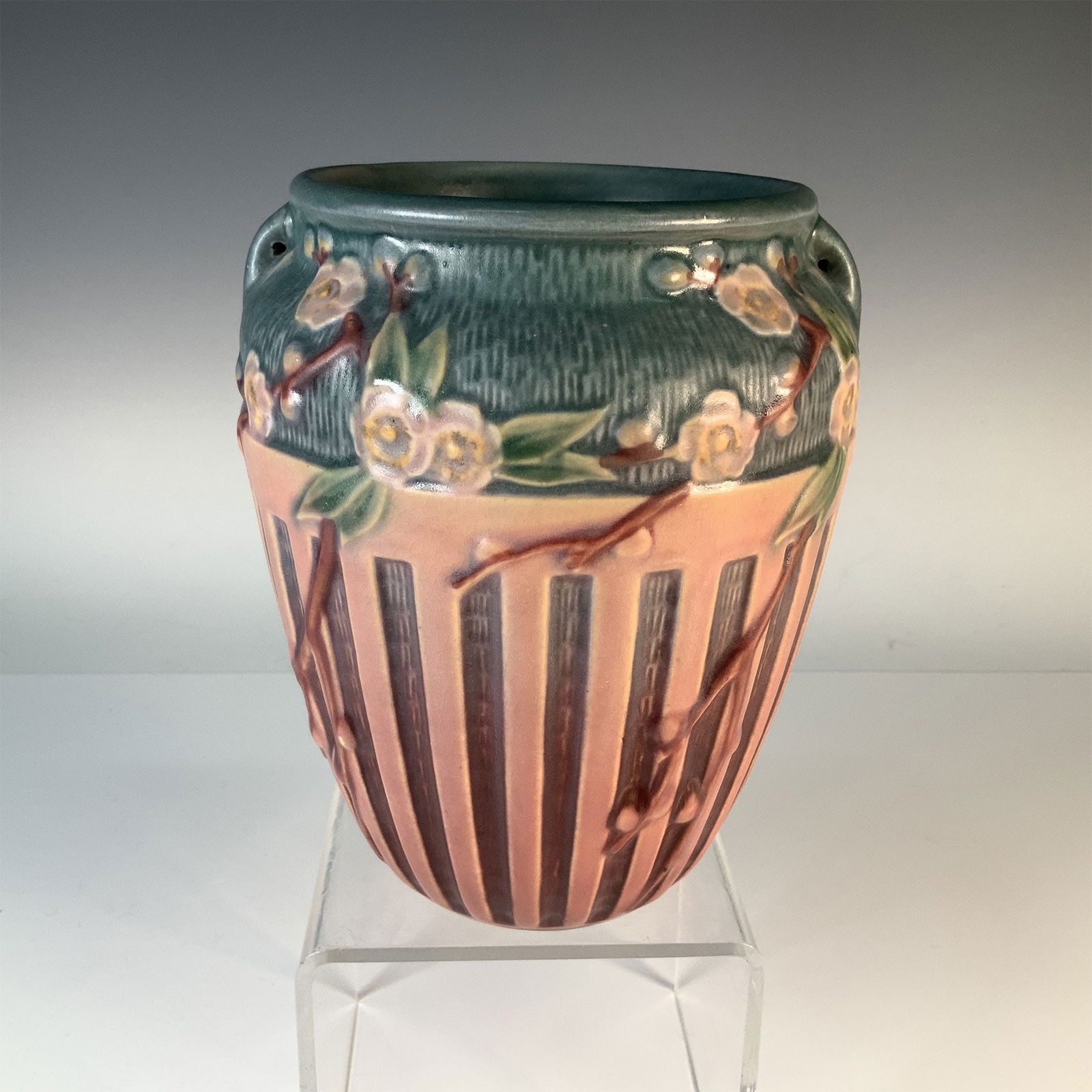 Roseville Pottery Vase, Cherry Blossom Pattern (1 of 3)