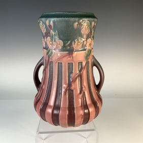 Roseville Pottery Vase, Pink Cherry Blossom Pattern