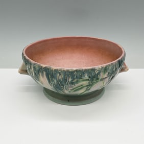 Roseville Pottery Moss Bowl, Pink-Turquoise