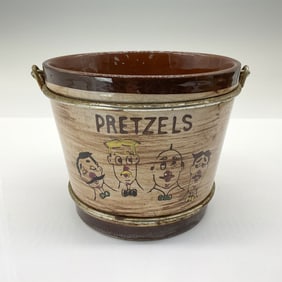 Vintage Ceramic Barbershop Quartet Pretzel Bucket