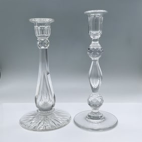 2pc Cut Glass Candle Holders