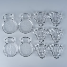 10pc Vintage Fostoria Collection: Ashtrays & Coasters