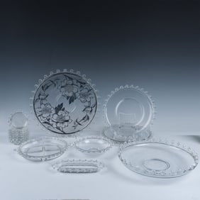 15pc Heisey Glass Lariat Tableware - Plates, Platter, Bowls