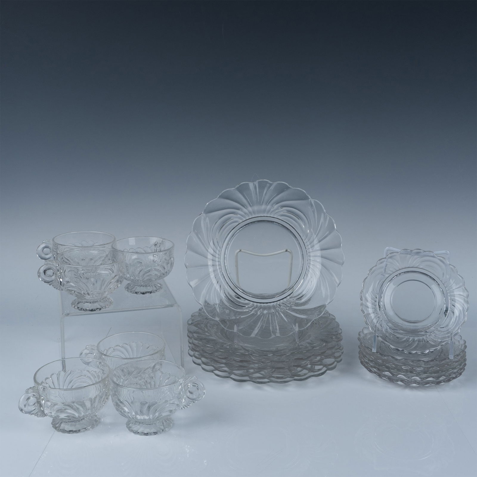 18pc Vintage Clear Cambridge Glass Dessert Service (1 of 4)