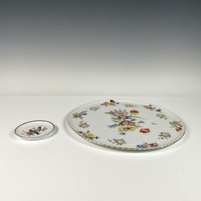 2pc Kaiser Plate Set, Floral and Bird Design