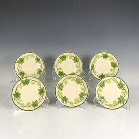 6pc Franciscan Ivy Patterned Saucers