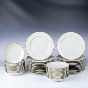 48pc Ranmaru Dynasty Porcelain Serving and Salad Plates