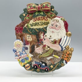 Fitz and Floyd Holiday Plate, Santa's Workshop