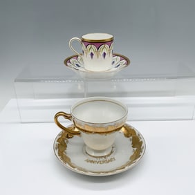 4pc Porcelain Tea Set with Matching Saucers
