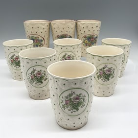 9pc Japanese Porcelain Hand Painted Drinkware