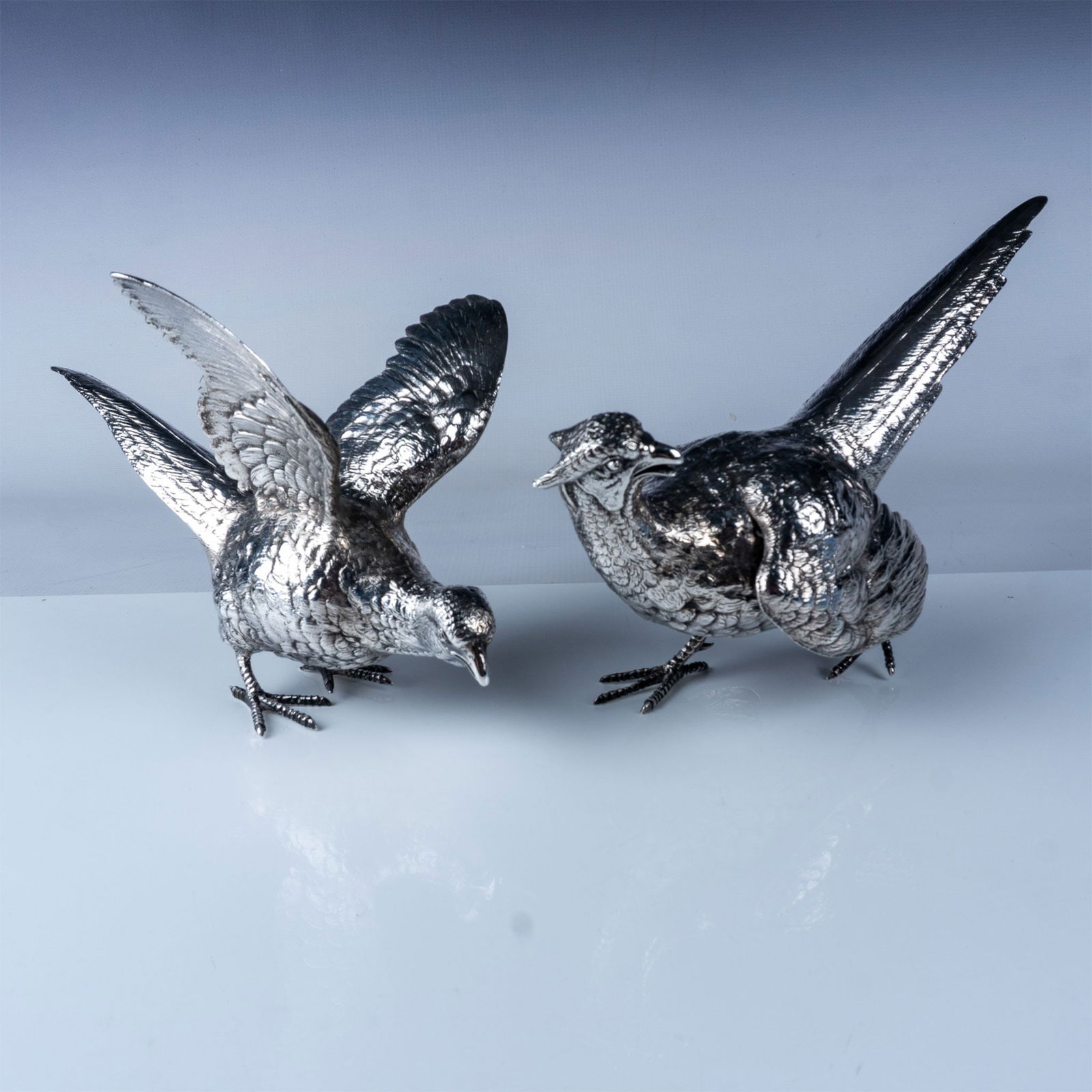 2pc Edward Barnard & Sons Sterling Silver Pheasant Figurines (1 of 6)